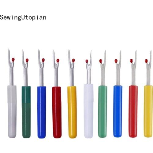 50PCS Thread Cutter Seam Ripper Stitch Unpicker Sewing Tool Plastic Handle Craft Tool Sewing Accessories Random Color