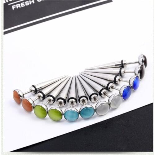 Classic Body Piercing Cone Stainless Steel Earrings For Women Men Fashion Anti Allergic Punk Stud Ear Jewelry Gifts 2 pieces