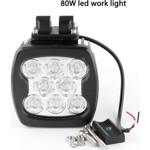 10pc 80W led work light 12v spotlight Led headlights off road accessories 4x4 for truck car Niva trailer Uaz van fj cruiser