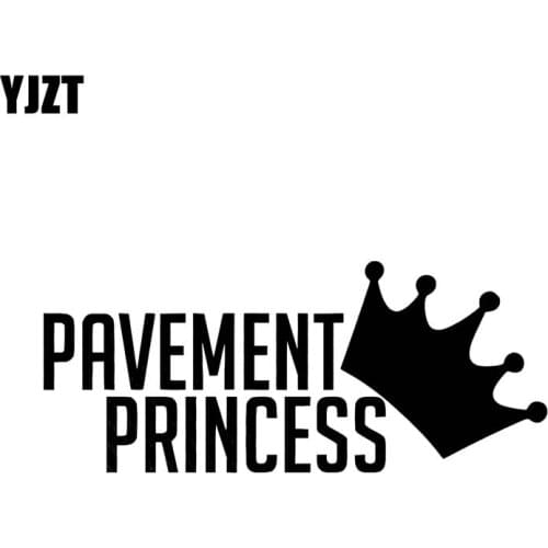 YJZT 12.9CM*5.5CM PAVEMENT PRINCESS Car Sticker Funny Stance Turbo Boost Vinyl Decal Crown Black/Silver C10-00902