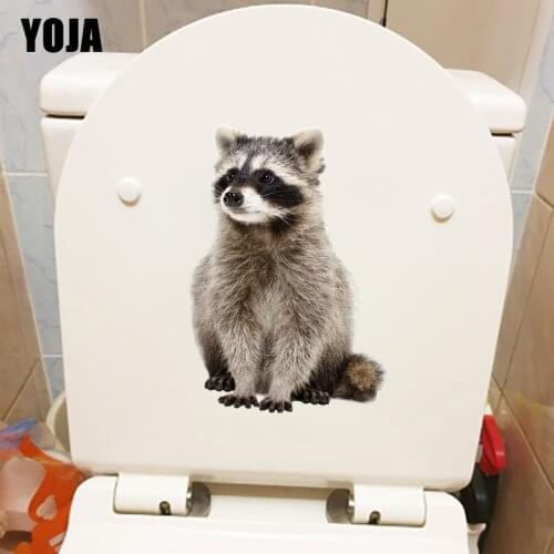 YOJA 17.1×23.8CM Cute Raccoon PVC Waterproof Wall Stickers Mural Animal Home Toilet Decoration Decals T1-3239
