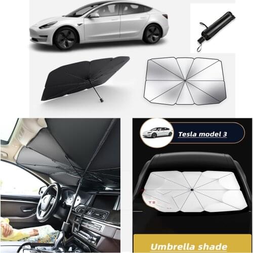 For Tesla Model 3 Model Y Model S Model X Car Sunshade Windshield Umbrella Upgrade Foldable Front Window Sun Shade Screen