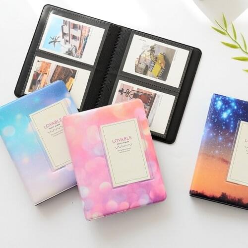 1PC New 4 Colors 64 Pockets 3 Inch Starry Sky Photo Book Album For Fujifilm Instax Mini Films 9 8 7s 90 70 25 Name Card Holder