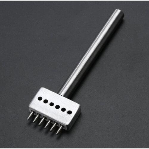 1pc 2/4/6 Prong Leather Craft Tools Leather Punch Tool 4mm Round Row Hole Punch Leather Craft Cutter Hole Spacing Hand Tool