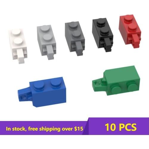 10PCS MOC Compatible Assembles Particles 30364 Hinge Brick 1 x 2 For Building Blocks Parts DIY Educational High-Tech Parts Toys