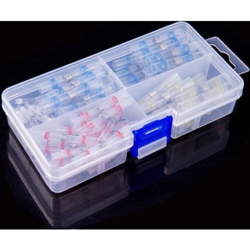 100pcs Heat Shrinkable Tube Insulation Terminal&thermal Solder Ring Heat Shrinkable Butt Waterproof Connector Splice for Rc Toys