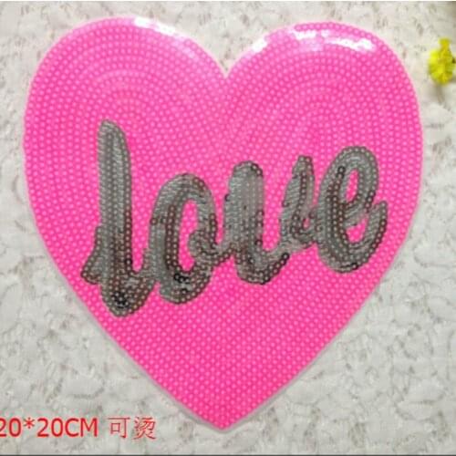 15pcs/Lot Embroidery Patches Letters Clothing Decoration Accessories Love Sequins Diy Iron Heat Transfer Applique Mario Patch