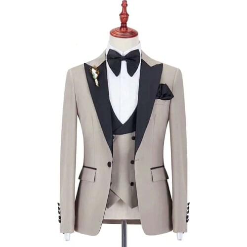 2018 man suit for wedding evening party satin shawl lapel classic jacket slim fit formal tuxedos custom blazer 3 pieces