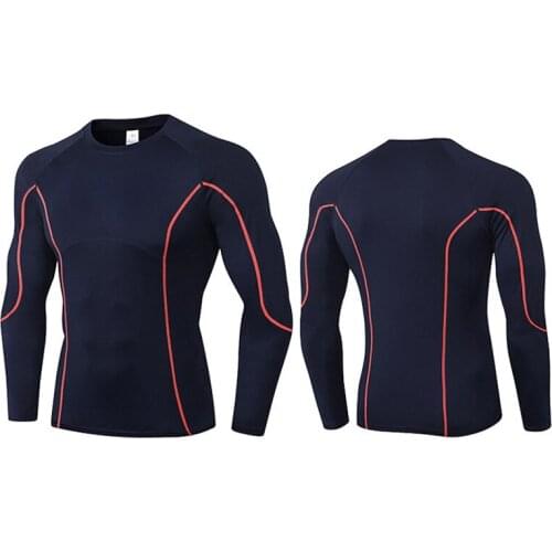 2020 Quick Dry Long Sleeve Sport Gym Shirt Tight Men Compression Rashguard Running Shirt Bodybuilding Fitness gym Clothing Tops