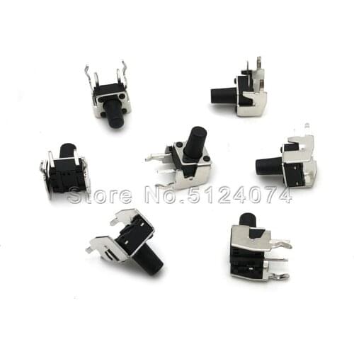 50pcs/lot 6×6×9mm Horizontal with bracket switch 6*6*9MM touch switch micro key switch horizontal button switch copper pin