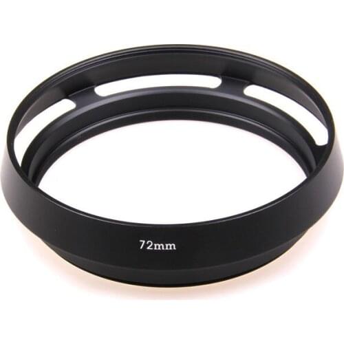 72mm Screw-in metal tilted vented Lens Hood For Fujifilm Olympus Panasonic Canon Sony Nikon camera Lens