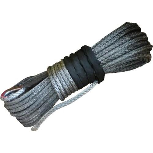 9MM*30M 7500kg UHMWPE 12 Strand Braid Synthetic Winch Rope With Thimble Drop shipping