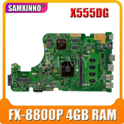 Akemy For Asus X555YI X555D A555D X555Y X555DG Laotop Mainboard X555DG Motherboard with FX-8800P 4GB RAM