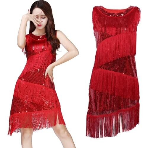 Fringe Latin Dance Dress Dance Party Tango Costume Dress Performance