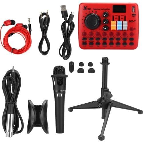 Brand Sound Card Audio Card BT5.0 Microphone MIC Set For Mobile Phone Computer 80Hz-18KHz One-Click Noise Reduction