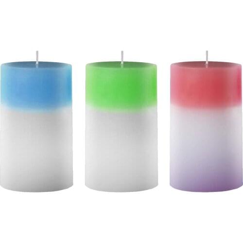 Decorative Pillar Candles Built in LED Light Burning Long Smokeless Household Color Changing for Weddings Restaurants Ornaments