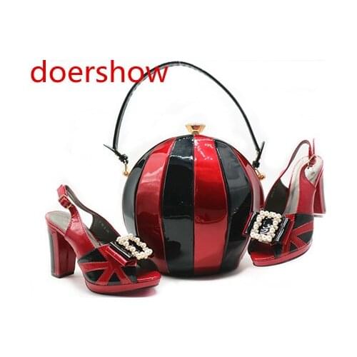 Doershow New Arrival Italian Women Shoe and Bag Set African Matching Shoes and Bags Italian In Women Party Shoes! !SMQ1-7