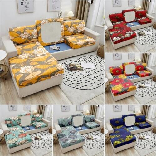 Big Flower Elastic Sofa Seat Cover 1-4 Seater For Living Room Corner Sofa Seat Cushion Cover Chaise Longue Fabric Slipcover