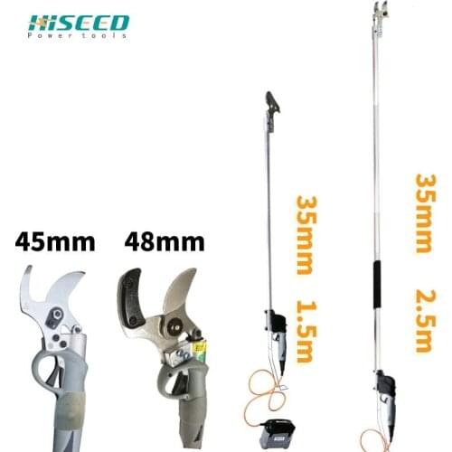 2.5m and 1.5m long reach electric pruning shears for high branch cutting