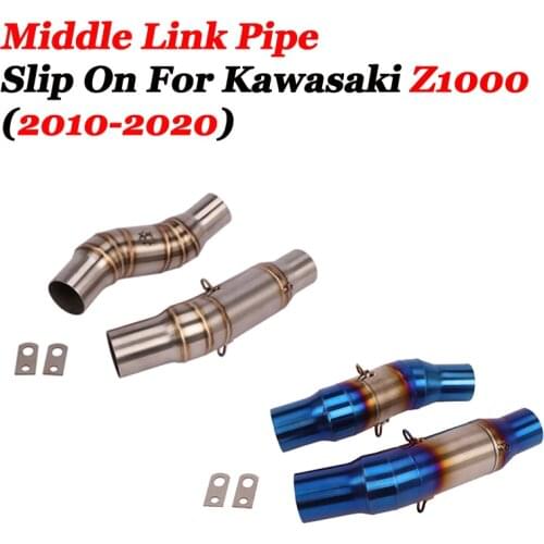 Slip On For KAWASAKI Z1000 Z1000SX 2010-2020 2019 Motorcycle Exhaust Muffler Connection Middle Pipe 51mm Escape Moto Stainless