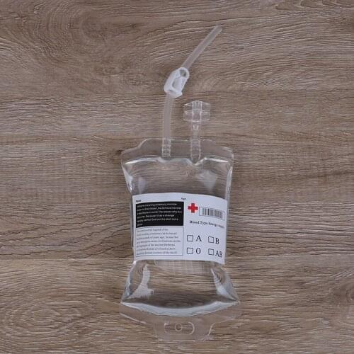 HOT 350ml Reusable Blood Energy Drink Bag Transparent Medical PVC Material for Halloween Vampire Pouch Props