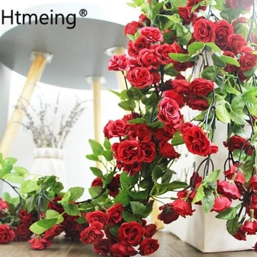 1Pcs Artifical Flowers Fake Flowers Plastic Flowers Rose Rattan Vine Rose Garland 67 Inch For Home Wedding Decoration