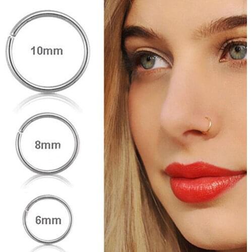 1pcs New Arrival Stainless Steel Nose Ring Rings Fake Septum Clicker Body Jewelry Piercing Suspension Clip On Jewelry