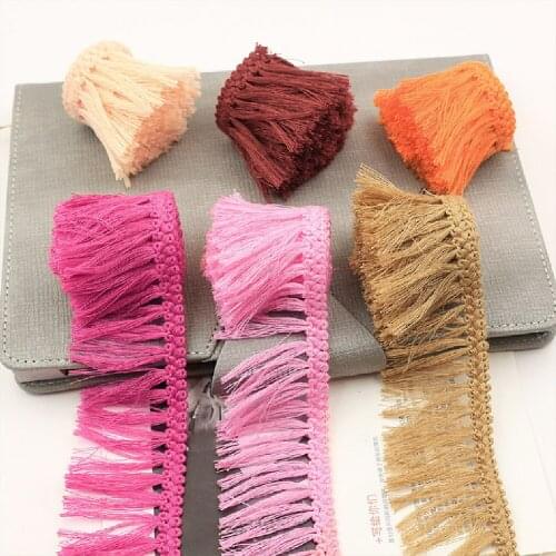 Short Fringe Tassel Crochet Lace Trims Latin Fringe 25 Yds/Lot Bright Colored Trimming Dance Dress Appliques Trims 4cm Long