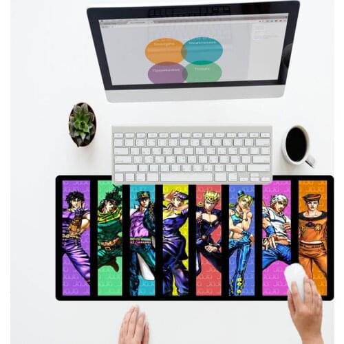 XGZ Personalized Large Gaming Mouse Pad Anime Pc Gamer Rubber 350X600X2MM Keyboard Games Mousepads for Jojo Bizarre Adventure