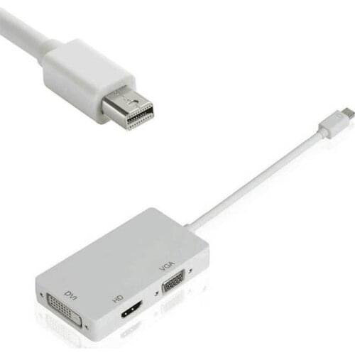 4K Thunderbolt Mini Display Port MINI DP To HDMI-compatible DVI VGA Video Converter Adapter Cable for MacBook Laptop PC To TV