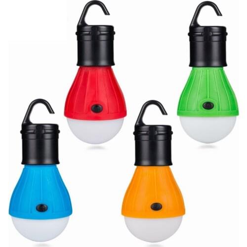 Mini Portable Lighting Lantern Tent Light LED Bulb Emergency Lamp Waterproof Hanging Hook Flashlight Camping Light Use 3*AAA