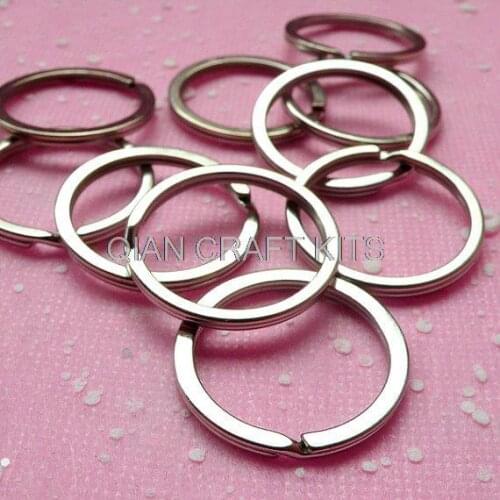Set of 100pcs Key Holder in Round Shape 24mm Silver tone Key Clasp Split Silver Ring Key Charms Key Chain Key Ring