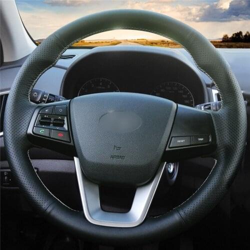 DIY Anti-Slip Wear-Resistant Steering Wheel Cover For Hyundai ix25 2014-2016 Creta 2016-2017 Car Interior Decoration