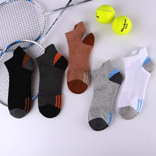 High Quality 5Pairs/lot Mens Socks Sports basketball Running socks Combed Cotton Breathable Comfortable Boat Male Socks New