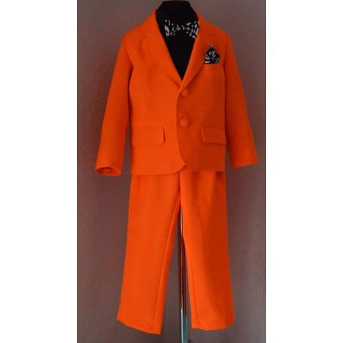 Latest Orange Childrens Leisure Clothing Sets Baby Boy Clothes Pants Gentleman Suit for Weddings Formal Clothing Suits 2 Pcs