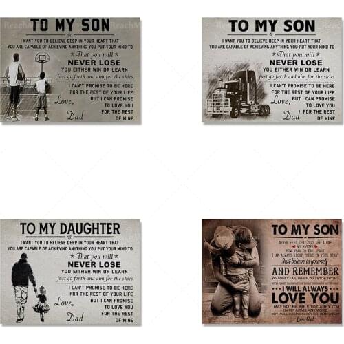 Canvas poster for my son daughter I hope you believe in your deep heart quote painting kindergarten childrens room wall printin