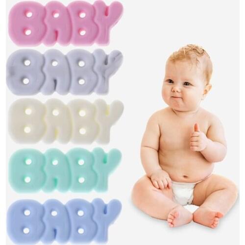 Silicone Beads Baby Teether DIY Jewelry Necklace Pendant Teething Supplies Grind Bead Letters Newborn Oral Care Kids