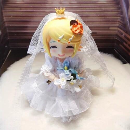 2021 Haute Couture Princess Wedding Dress 16cm BJD Ob11 Doll Clothes 1/12 Doll House GSC Obitsiu 11 Universal Accessory