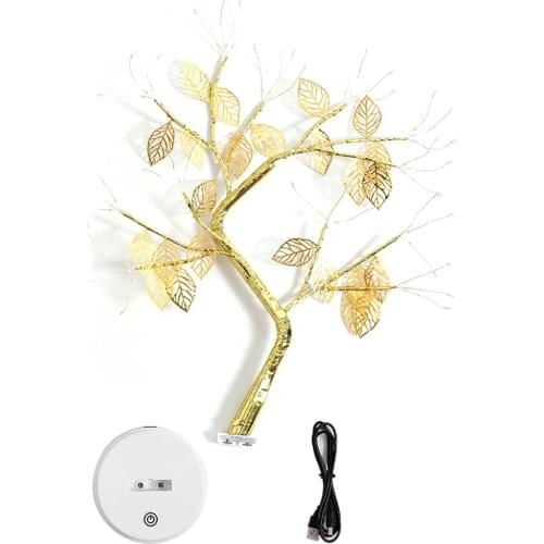 New LED Night Bonsai Tree Copper Wire Material DIY For Home Kids Bedroom Decoration Christmas Gypsophila Night Lights