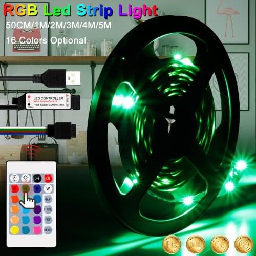 LED RGB Strip USB Wall Lamp TV Backlight Waterproof Flexible Light Bulb For Bedroom Wardrobe Decoration Lamp Tape 1M 2M 3M 4M 5M