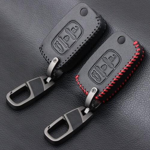 High Quality Genuine Leather Car Key Case Key Wallet For LADA Largus Kalina Granta Vesta X-Ray X-ray For Renault 3 buttons