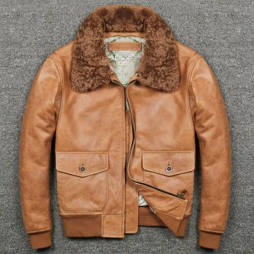 Plus Size Air Force Flight Genuine Leather Jackets Free Shipping 100% Real Leather Coat For Man Pilot Leather Clothing