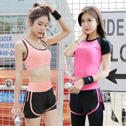 2019 Women Two Piece Yoga Set Sportswear Women Fitness Sports Bra Gym Pants Clothing Women Sports Shorts Gym Workout Crop Top