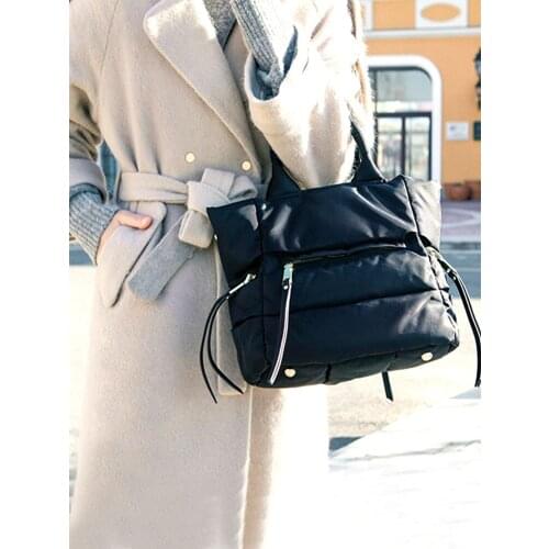 Winter Handbag Woman Casual Warm Down Padded Bags Totes Bag Down Feather Padded Lady Shoulder Bags Crossbody Bag Waterproof