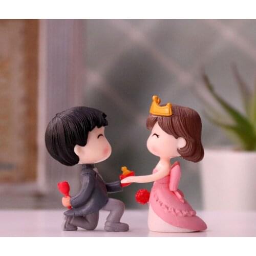 1Pair Couple Romantic Figurines Craft Resin Dolls Sweety Lovers Fairy Decorative Ornaments For Bonsai Home Table Decoration