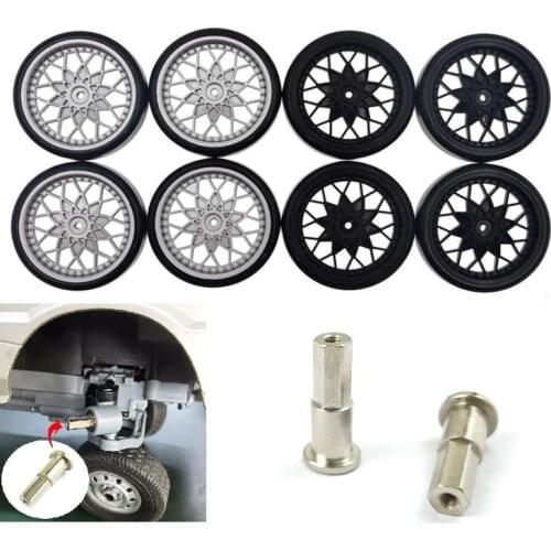 1 Pair WPL D12 Remote Control Vehicle Metal Hexagon Connector with Drift Tires Accessories Diy Upgrade Model