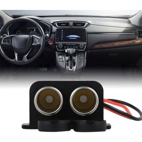 1pc 12V 2 Way Waterproof Power Car Cigarette Lighter Double Socket Adapter For Motorcycle Boat Accessories