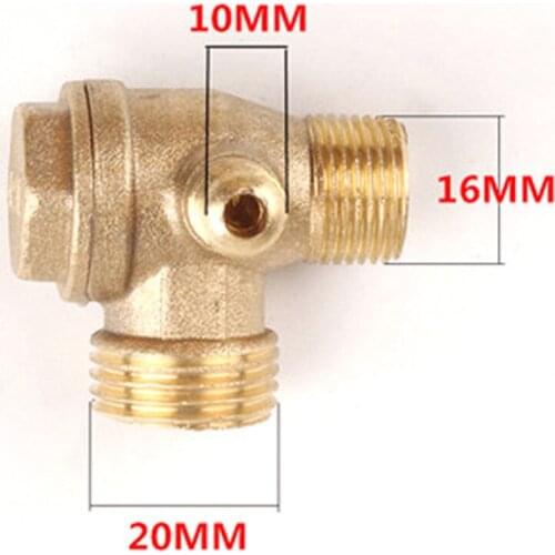 1pc Check Valves Air Compressor 3-Port Brass Threaded Check Valve Connector Tool 10*16*20mm Easy To Install