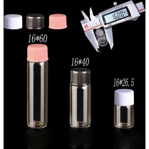 100pcs Mini Glass Bottle with Plastic Cap Small Sample Vials Screw Neck Glass Vial For Essential Oil Use Jars plastic cap S024C