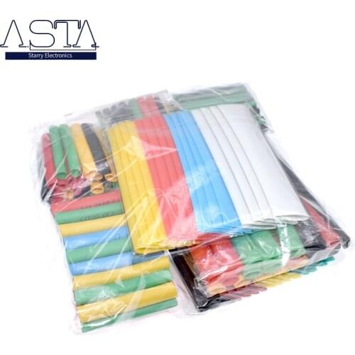 328Pcs/set Sleeving Wrap Wire Car Electrical Cable Tube kits Heat Shrink Tube Tubing Polyolefin 8 Sizes Mixed Color термоусадка